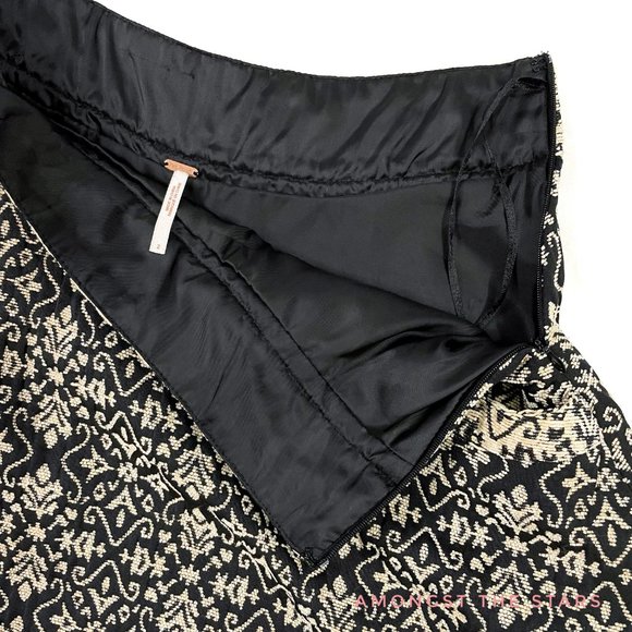 Free People Carpet Bag Black Jacquard Mini Skirt - Picture 10 of 12